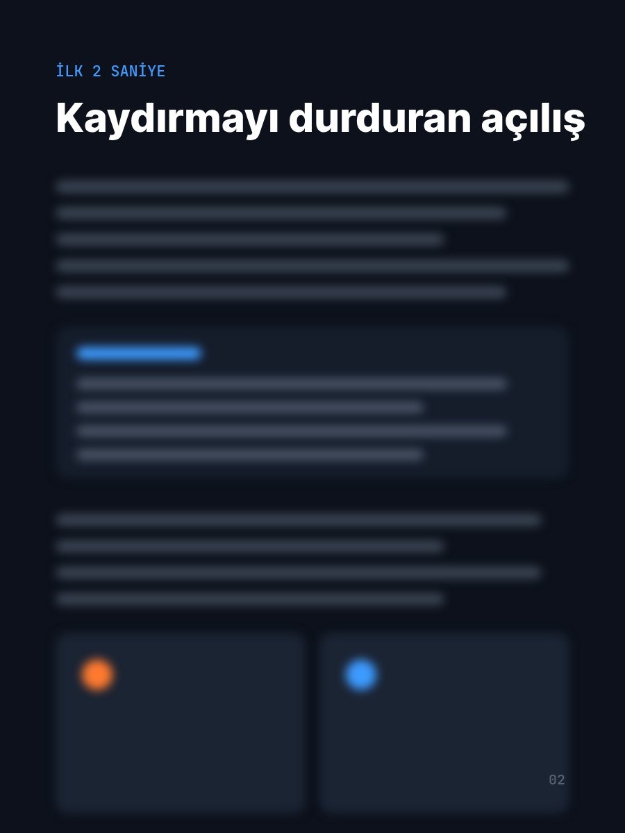 İlk iki saniye sayfası, içerik bulanık